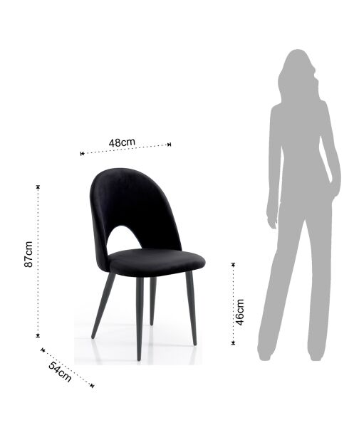 4 Chaises nail black noires - 87x48x54 cm