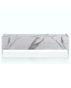 Meuble tv eddy marbre blanc - 42x160x40 cm