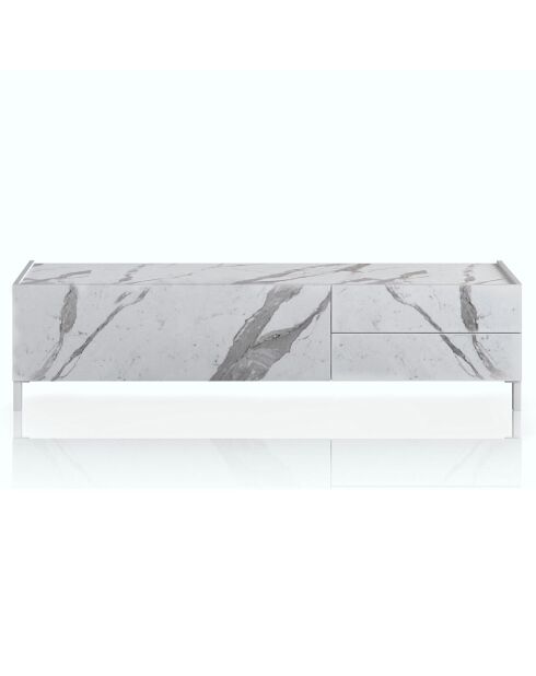 Meuble tv eddy marbre blanc - 42x160x40 cm