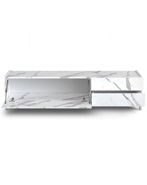 Meuble tv eddy marbre blanc - 42x160x40 cm