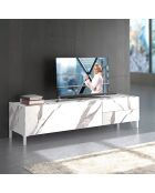 Meuble tv eddy marbre blanc - 42x160x40 cm
