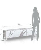 Meuble tv eddy marbre blanc - 42x160x40 cm