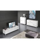 Meuble tv eddy marbre blanc - 42x160x40 cm