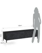 Meuble tv eddy marbre noir - 42x160x40 cm
