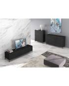 Meuble tv eddy marbre noir - 42x160x40 cm