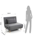 Fauteuil/ lit shift gris - 100x85x80 cm