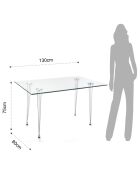 Table/bureau matra transparent - 75x130x80 cm