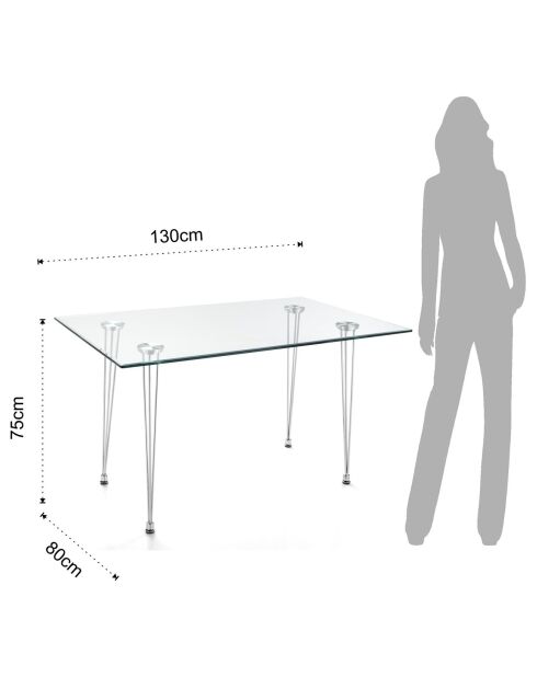 Table/bureau matra transparent - 75x130x80 cm