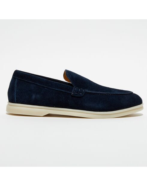 Mocassins en Velours de Cuir Jules marine