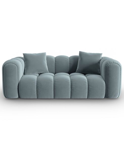Canapé Velours Clotilde 2 Places bleu clair - 198x87x70 cm