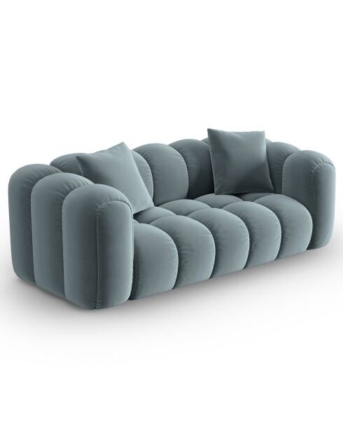 Canapé Velours Clotilde 2 Places bleu clair - 198x87x70 cm