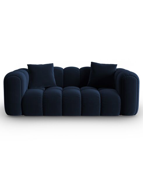 Canapé Velours Clotilde 2 Places bleu roi - 198x87x70 cm