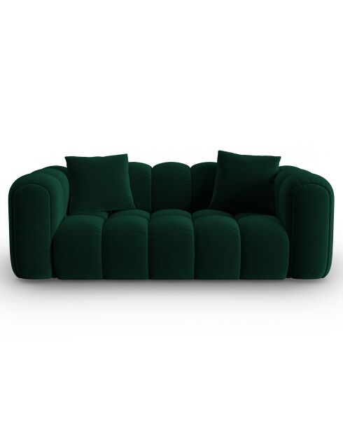Canapé Velours Clotilde 2 Places vert bouteille - 198x87x70 cm