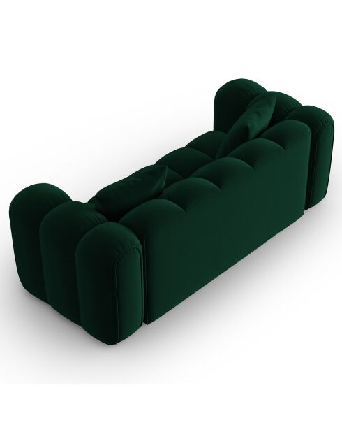 Canapé Velours Clotilde 2 Places vert bouteille - 198x87x70 cm