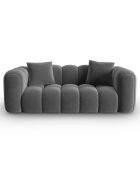 Canapé Velours Clotilde 2 Places ciment - 198x87x70 cm