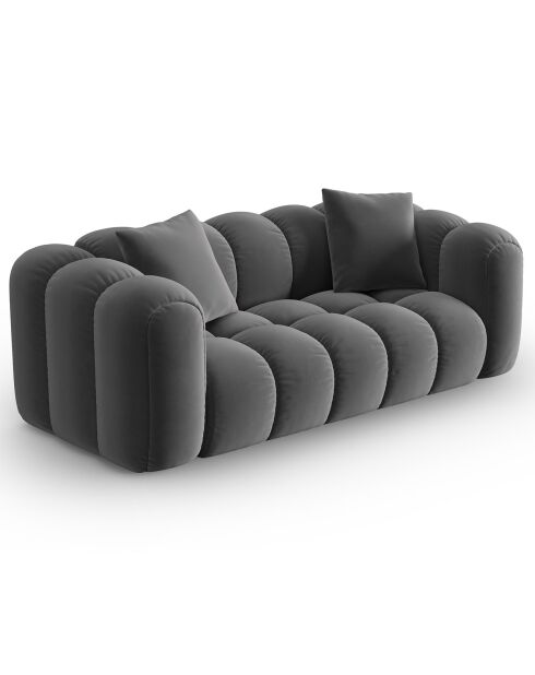 Sofá Clotilde Velvet de 2 plazas de cemento - 198x87x70 cm
