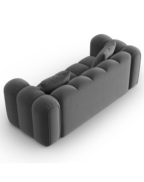 Sofá Clotilde Velvet de 2 plazas de cemento - 198x87x70 cm