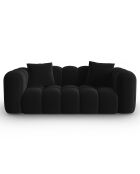 Canapé Velours Clotilde 2 Places noir - 198x87x70 cm