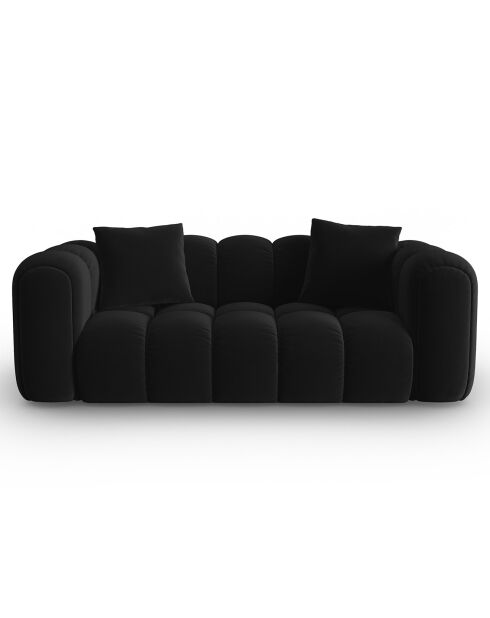 Canapé Velours Clotilde 2 Places noir - 198x87x70 cm