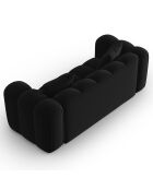 Canapé Velours Clotilde 2 Places noir - 198x87x70 cm