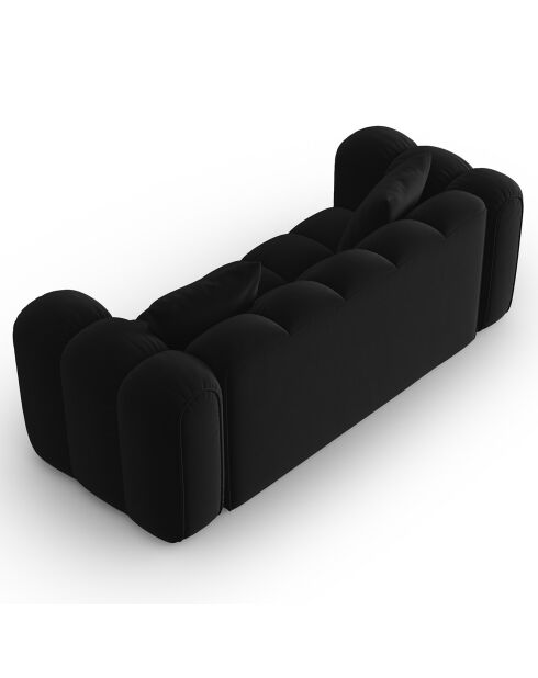 Canapé Velours Clotilde 2 Places noir - 198x87x70 cm