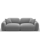 Canapé Modulaire Velours Lucien 3 Places gris clair - 230x90x70 cm