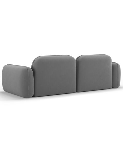 Canapé Modulaire Velours Lucien 3 Places gris clair - 230x90x70 cm