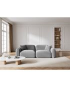 Canapé Modulaire Velours Lucien 3 Places gris clair - 230x90x70 cm