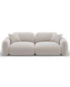 Canapé Modulaire Velours Lucien 3 Places ivoire - 230x90x70 cm