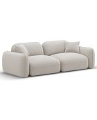 Canapé Modulaire Velours Lucien 3 Places ivoire - 230x90x70 cm