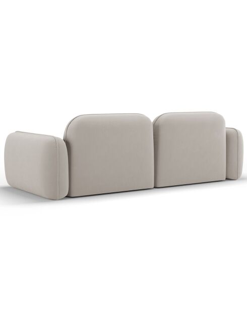 Canapé Modulaire Velours Lucien 3 Places ivoire - 230x90x70 cm