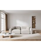 Canapé Modulaire Velours Lucien 3 Places ivoire - 230x90x70 cm