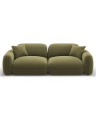 Canapé Modulaire Velours Lucien 3 Places vert clair - 230x90x70 cm