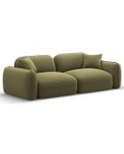 Canapé Modulaire Velours Lucien 3 Places vert clair - 230x90x70 cm