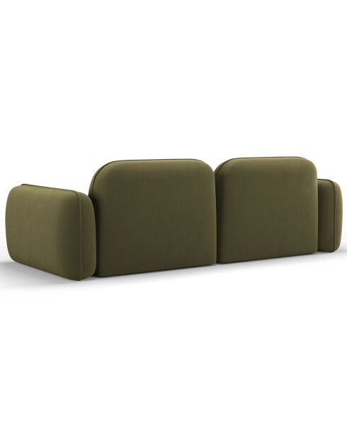 Canapé Modulaire Velours Lucien 3 Places vert clair - 230x90x70 cm