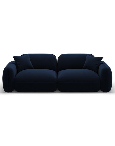 Canapé Modulaire Velours Lucien 3 Places bleu roi - 230x90x70 cm
