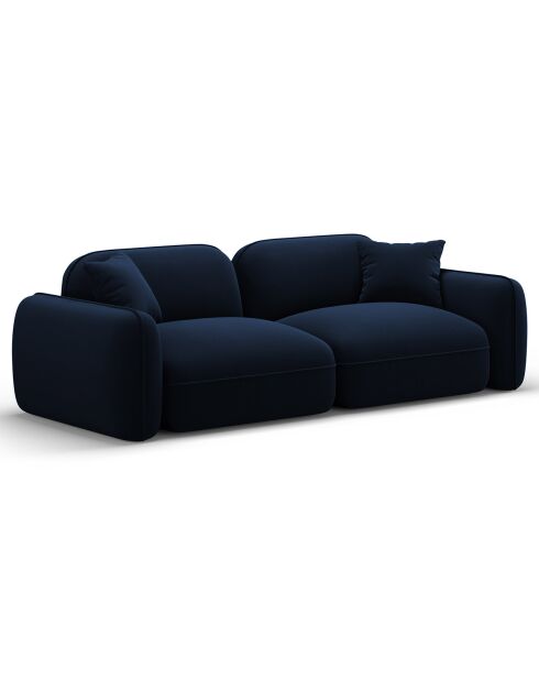 Canapé Modulaire Velours Lucien 3 Places bleu roi - 230x90x70 cm