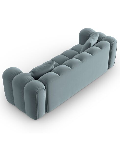 Canapé Velours Clotilde 3 Places bleu clair - 242x94x70 cm
