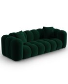 Canapé Velours Clotilde 3 Places vert bouteille - 242x94x70 cm