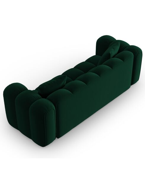 Canapé Velours Clotilde 3 Places vert bouteille - 242x94x70 cm