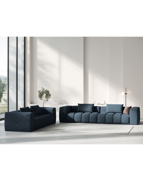 Canapé Modulaire Lorella 3 Places bleu foncé - 230x85x70 cm
