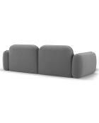 Canapé d'angle gauche Modulaire Velours Lucien 3 Places gris clair - 230x165x70 cm