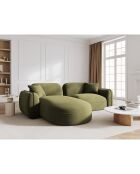 Canapé d'angle gauche Modulaire Velours Lucien 3 Places vert clair - 230x165x70 cm