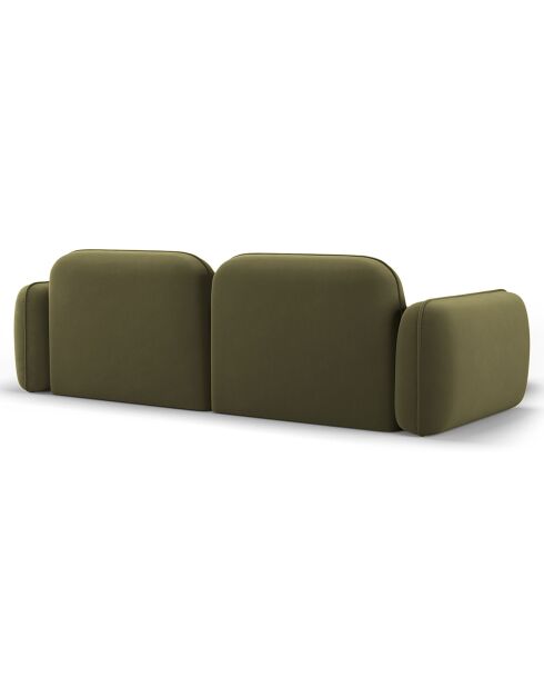 Canapé d'angle gauche Modulaire Velours Lucien 3 Places vert clair - 230x165x70 cm