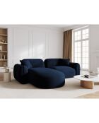 Canapé d'angle gauche Modulaire Velours Lucien 3 Places bleu roi - 230x165x70 cm