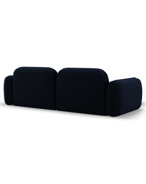 Canapé d'angle gauche Modulaire Velours Lucien 3 Places bleu roi - 230x165x70 cm