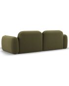 Canapé d'angle droit Modulaire Velours Lucien 3 Places vert clair - 230x165x70 cm