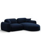 Canapé d'angle droit Modulaire Velours Lucien 3 Places bleu roi - 230x165x70 cm