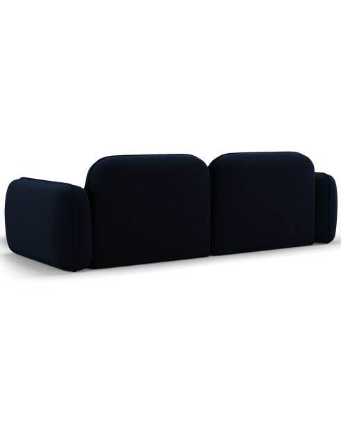 Canapé d'angle droit Modulaire Velours Lucien 3 Places bleu roi - 230x165x70 cm