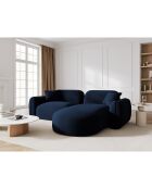 Canapé d'angle droit Modulaire Velours Lucien 3 Places bleu roi - 230x165x70 cm